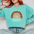 Leopard Rainbow Thankful Thanksgiving Teacher Women Kids Comfort Colors Sweatshirt Chalky Mint Leopard Rainbow Thankful Thanksgiving Teacher Women Kids Comfort Colors Sweatshirt Chalky Mint