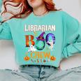 Librarian Boo Crew Teacher Student Halloween Costume Comfort Colors Sweatshirt Chalky Mint
