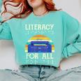 Literacy For All Visually Impaired Braille Teacher The Blind Comfort Colors Sweatshirt Chalky Mint