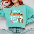 Llama Learning Teachers Students Alpaca Lover Back To School Comfort Colors Sweatshirt Chalky Mint