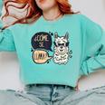 Llama Shirt English Teacher School Student ESL Joke Comfort Colors Sweatshirt Chalky Mint