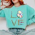 Love Art For Artist Art Teacher Comfort Colors Sweatshirt Chalky Mint