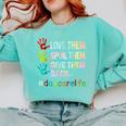 Love Daycare Provider Childcare Teacher Tie Dye Comfort Colors Sweatshirt Chalky Mint Love Daycare Provider Childcare Teacher Tie Dye Comfort Colors Sweatshirt Chalky Mint