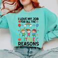 Love Job For Little Reasons Daycare Teacher Graphic Comfort Colors Sweatshirt Chalky Mint