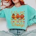 I Love My Kindergarten Turkeys Thanksgiving Teacher Students Comfort Colors Sweatshirt Chalky Mint