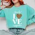 Love Leopard Print Teacher Cheetah School Inspire Teach Comfort Colors Sweatshirt Chalky Mint Love Leopard Print Teacher Cheetah School Inspire Teach Comfort Colors Sweatshirt Chalky Mint