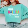Maestra Fabulosa Bilingual Spanish Espanol Teacher School Comfort Colors Sweatshirt Chalky Mint