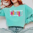 Maestra Teacher Spanish Back To School First Day Of School Comfort Colors Sweatshirt Chalky Mint