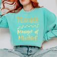 Magical Teacher Manager Of Mischief Birthday Family Party Comfort Colors Sweatshirt Chalky Mint Magical Teacher Manager Of Mischief Birthday Family Party Comfort Colors Sweatshirt Chalky Mint