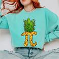 Math Teacher Hawaiian Shirts Pineapple Pi Day Symbol Comfort Colors Sweatshirt Chalky Mint