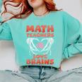 Math Teachers Love Brains Scary Halloween Men Women Comfort Colors Sweatshirt Chalky Mint Math Teachers Love Brains Scary Halloween Men Women Comfort Colors Sweatshirt Chalky Mint