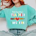 Mothers Day For Teacher Dog Lover Dog Mom Teacher Comfort Colors Sweatshirt Chalky Mint