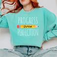 Motivational Progress Over Perfection Back To School Teacher Comfort Colors Sweatshirt Chalky Mint Motivational Progress Over Perfection Back To School Teacher Comfort Colors Sweatshirt Chalky Mint