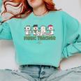 Music Teacher Christmas Holiday Wnter Music Instructor Comfort Colors Sweatshirt Chalky Mint