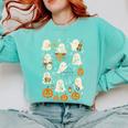 Music Teacher Orchestra Shirt Spooky Halloween Ghost Band Comfort Colors Sweatshirt Chalky Mint