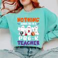 Nothing Scares Me I'm A Pre-K Teacher Halloween Ghosts Comfort Colors Sweatshirt Chalky Mint