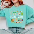 Novelty Montessori Studying Learning Schooling Teacher Love For Men Women Comfort Colors Sweatshirt Chalky Mint Novelty Montessori Studying Learning Schooling Teacher Love For Men Women Comfort Colors Sweatshirt Chalky Mint