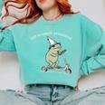 Off To Teach Preschool Pre-K Teacher Back To School Frog Comfort Colors Sweatshirt Chalky Mint