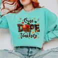 One Dope Teacher Comfort Colors Sweatshirt Chalky Mint