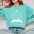 One-More Chapter Wildflower Reading Teacher Library Bookish Comfort Colors Sweatshirt Chalky Mint