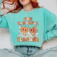 One Thankful Teacher Fall Leaves Thanksgiving Retro Comfort Colors Sweatshirt Chalky Mint One Thankful Teacher Fall Leaves Thanksgiving Retro Comfort Colors Sweatshirt Chalky Mint