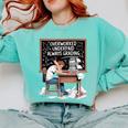 Overworked Underpaid Always Grading Teacher Comfort Colors Sweatshirt Chalky Mint
