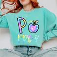 P Is For Pre-K Preschool Teacher Tie Dye Back To School Comfort Colors Sweatshirt Chalky Mint
