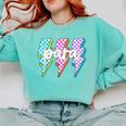 Para Squad Paraprofessional Teacher Lightning Bolt Comfort Colors Sweatshirt Chalky Mint
