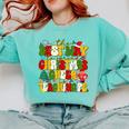 PE Teacher Christmas Holiday Comfort Colors Sweatshirt Chalky Mint