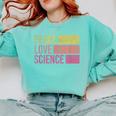 Peace Love Science Lovers Math Chemistry Teacher Comfort Colors Sweatshirt Chalky Mint