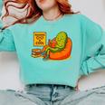 Pickle Reading Books Bookworm Teacher Librarian Kids Retro Comfort Colors Sweatshirt Chalky Mint Pickle Reading Books Bookworm Teacher Librarian Kids Retro Comfort Colors Sweatshirt Chalky Mint