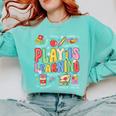 Play Is Learning Teacher First Day Of School Back To School Comfort Colors Sweatshirt Chalky Mint Play Is Learning Teacher First Day Of School Back To School Comfort Colors Sweatshirt Chalky Mint