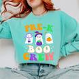 Pre-K Boo Crew Cute Ghost Halloween Costume Teacher Student For Men Women Kids Comfort Colors Sweatshirt Chalky Mint