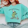 Pre K Grade Teacher Frog Back To School Preschool Comfort Colors Sweatshirt Chalky Mint