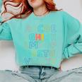 Pre K Kindergarten Hi Alphabet Back To School Teachers Men Women Girls Kids Comfort Colors Sweatshirt Chalky Mint Pre K Kindergarten Hi Alphabet Back To School Teachers Men Women Girls Kids Comfort Colors Sweatshirt Chalky Mint