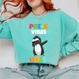 Pre-K Vibes Only Penguin Teachers Kids Back To School Comfort Colors Sweatshirt Chalky Mint