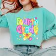 Preppy Fourth Grade Back To School 4th Grade Teacher Girls Comfort Colors Sweatshirt Chalky Mint