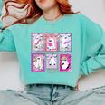 Preppy Spooky Teacher Halloween Ghost Coquette Bow Autumn Comfort Colors Sweatshirt Chalky Mint