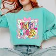 Preppy Third Grade Back To School Teacher Girl Kid Comfort Colors Sweatshirt Chalky Mint