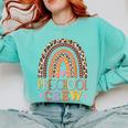 Preschool Crew Cute Leopard Rainbow Back To School Teachers Comfort Colors Sweatshirt Chalky Mint Preschool Crew Cute Leopard Rainbow Back To School Teachers Comfort Colors Sweatshirt Chalky Mint
