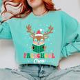 Preschool Crew Xmas Reindeer Teacher Student Christmas Comfort Colors Sweatshirt Chalky Mint