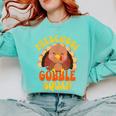 Preschool Gobble Squad Cute Turkey Thanksgiving Teacher Comfort Colors Sweatshirt Chalky Mint
