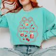 Preschool Pre-K Is My Jam Strawberry Girl Teacher Kids Comfort Colors Sweatshirt Chalky Mint