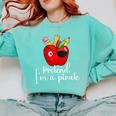 Pretend I'm A Pirate Teacher Apple Talk Like A Pirate Day Men Women Kids Comfort Colors Sweatshirt Chalky Mint
