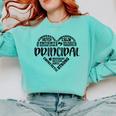 Principal Heart Life School Principal Teacher Appreciation Comfort Colors Sweatshirt Chalky Mint