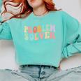Problem Solver School Work Staff Front Desk Teacher Comfort Colors Sweatshirt Chalky Mint Problem Solver School Work Staff Front Desk Teacher Comfort Colors Sweatshirt Chalky Mint