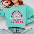Rainbow Homeschool Mom Teacher I Go To School In My Pajamas Comfort Colors Sweatshirt Chalky Mint