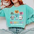 Reading Beats Everything Teacher Rock Paper Scissors Comfort Colors Sweatshirt Chalky Mint