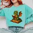 Reading Dragon Shirt For Bookish Teacher Librarian Bookworm Comfort Colors Sweatshirt Chalky Mint Reading Dragon Shirt For Bookish Teacher Librarian Bookworm Comfort Colors Sweatshirt Chalky Mint