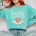 Reading Intervention Teacher Comfort Colors Sweatshirt Chalky Mint Reading Intervention Teacher Comfort Colors Sweatshirt Chalky Mint